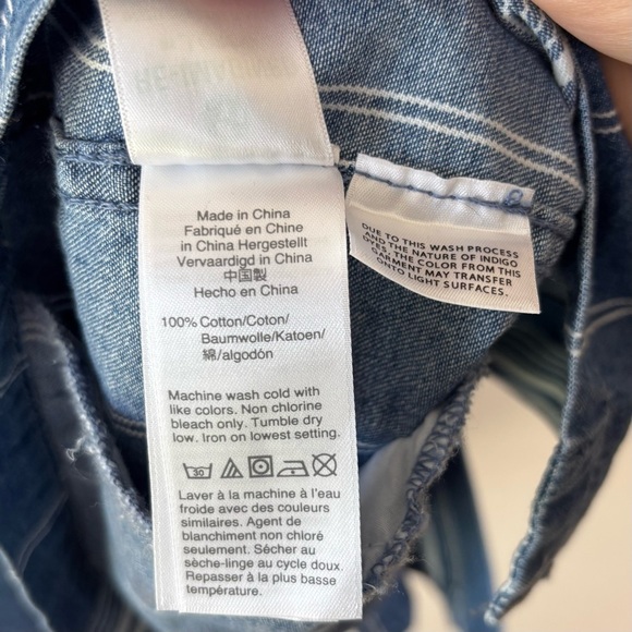 J. Crew Women’s Striped Cotton Button Front Belted Jean Jacket Size Medium - Picture 5 of 8